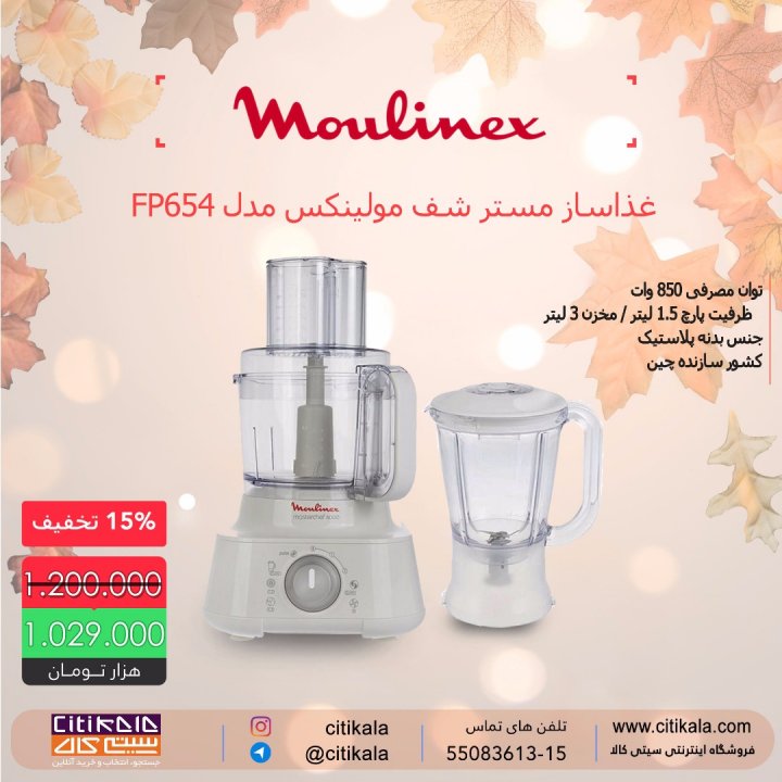 خرید غذاساز مستر شف مولینکس مدل FP654